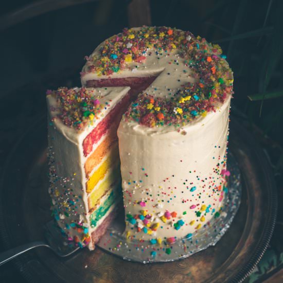Rainbow Cake - Recipe photo by UrbanKitchenAffair