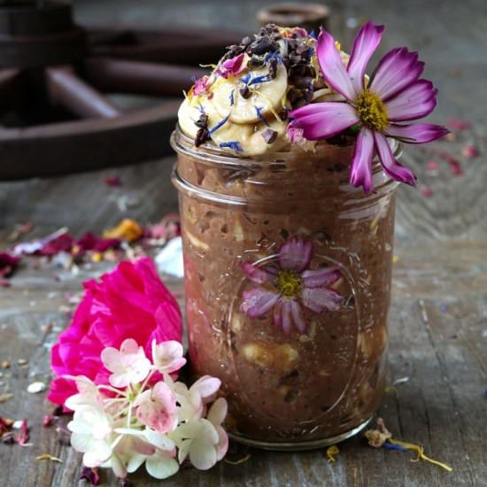 Chocolate Mochi Rice Pudding - Recipe photo by breakfastwithflowers