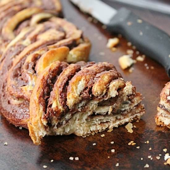 Two Ingredient Chocolate Hazelnut Bread - Recipe photo by Table for 7