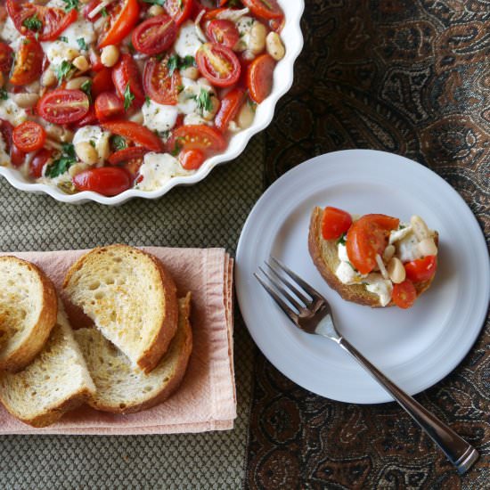 Cannellini & Tomato Bruschetta - Recipe photo by CookBetterThan