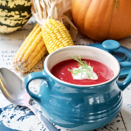 Ginger Spiced Beetroot Soup - Recipe photo by joskitchenlarder