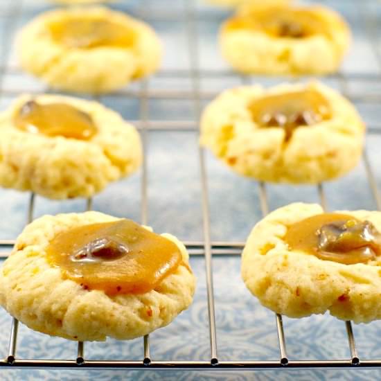 Butter Tart Thumbprint Cookies - Recipe photo by Food Meanderings