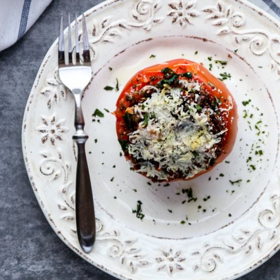 Kale Quinoa Stuffed Tomatoes - Recipe photo by the food blog