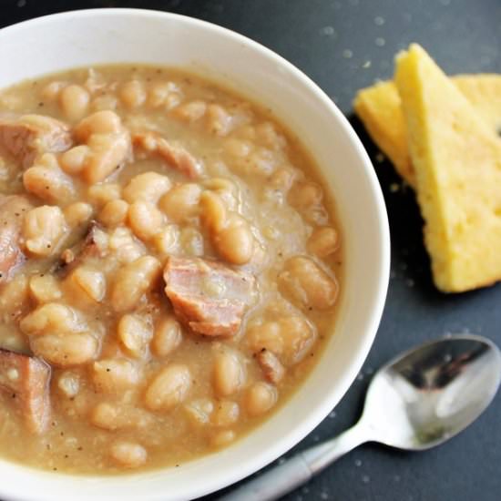 Creamy Great Northern Beans w/ Ham - Recipe photo by MyRecipeReviews