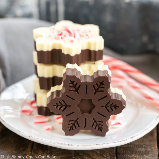 Peppermint Bark Snowflakes - Recipe photo by thatskinnychickcanbake