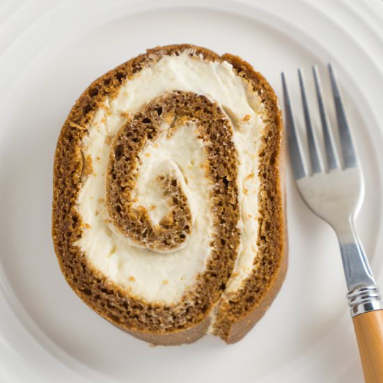Pumpkin Roll Cake - Recipe photo by feelgoodfam