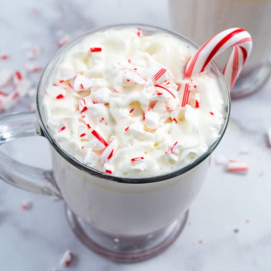 Peppermint White Hot Chocolate - Recipe photo by PracticallyFunctional