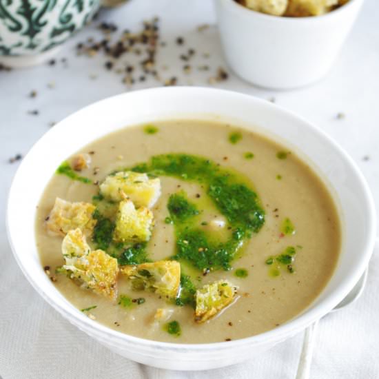 Cauliflower and Chestnut Soup - Recipe photo by euphoricvegan