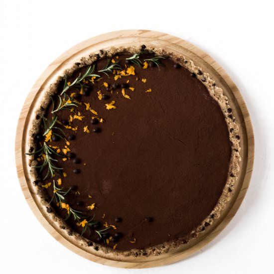 Vegan Orange Chocolate Fudge Tart - Recipe photo by rezelkealoha