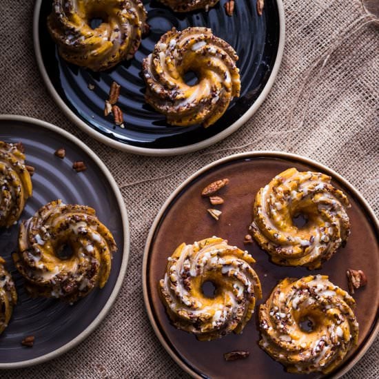 Pumpkin Pecan Cakes Orange Glaze - Recipe photo by Spoonabilities