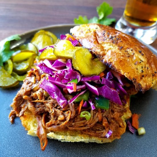 Slow Cooker Pulled Pork Tenderloin - Recipe photo by Give it Some Thyme