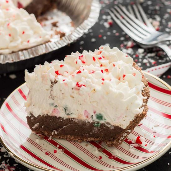 No Bake Candy Cane Pie - Recipe photo by Strawberry Blondie Kitchen