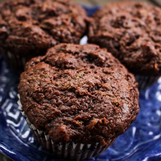 Chocolate Zucchini Muffins - Recipe photo by suziethefoodie