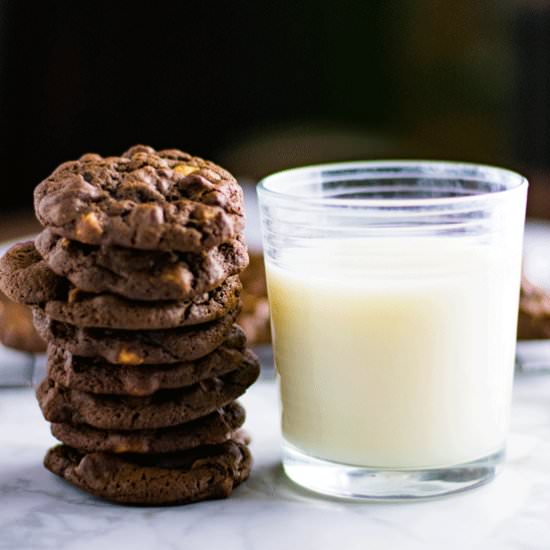 Dark Choc Salted Caramel Cookies - Recipe photo by LancFoodieGirl