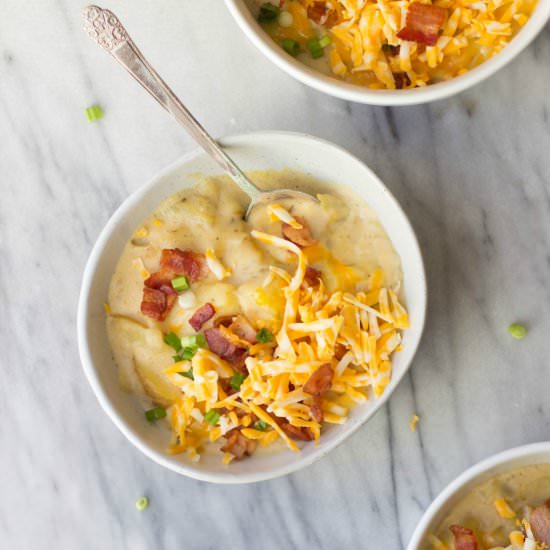 Loaded Cheesy Baked Potato Soup - Recipe photo by the_gourmet_RD
