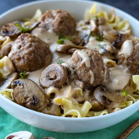 Turkey Meatball Stroganoff - Recipe photo by blackberrybabe