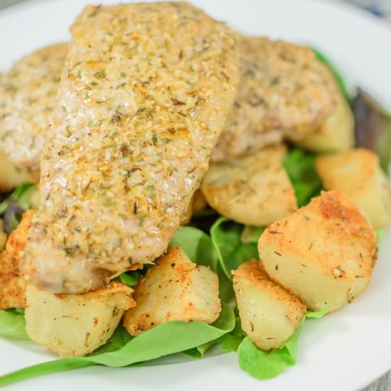One Pan Gouda Crusted Pork - Recipe photo by pepperspennies