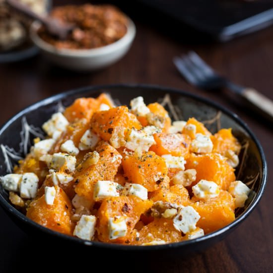 Roasted pumpkin salad with feta - Recipe photo by electricbluefood