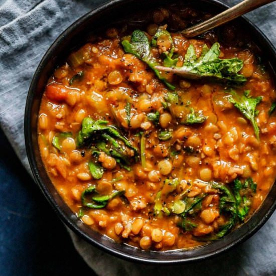 Instant Pot Lentil Soup - Recipe photo by platingsandpairings