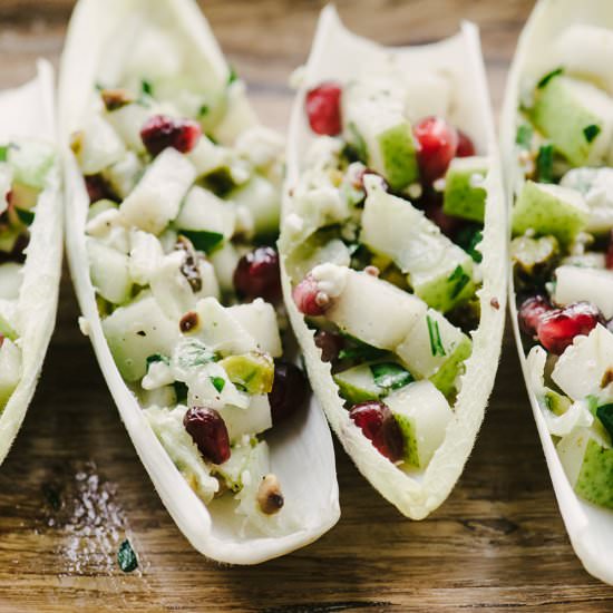 Winter Harvest Endive Cups - Recipe photo by Our Salty Kitchen