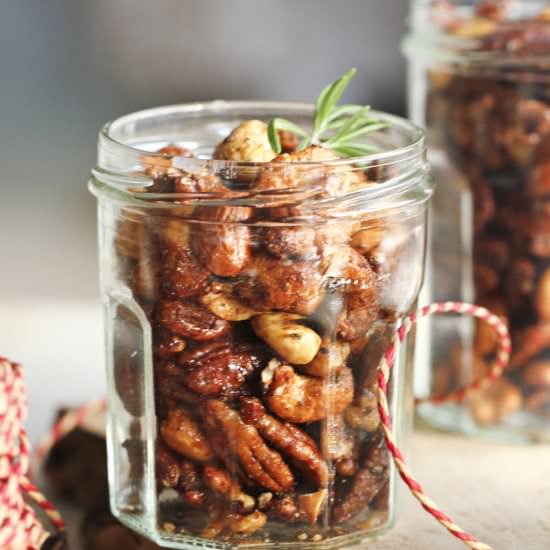 Chipotle and Rosemary Roasted Nuts - Recipe photo by Flourishen