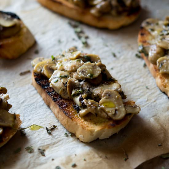 Parmesan Mushroom Toasts - Recipe photo by Inside the rustic kitchen