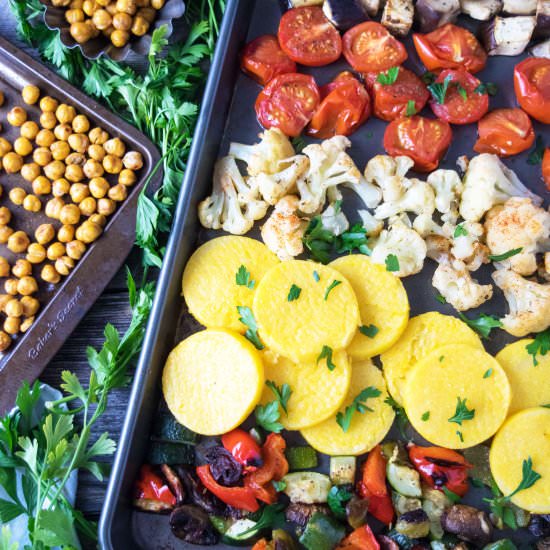 Roasted Greek Vegetables w/ Polenta - Recipe photo by thehungrywaitress