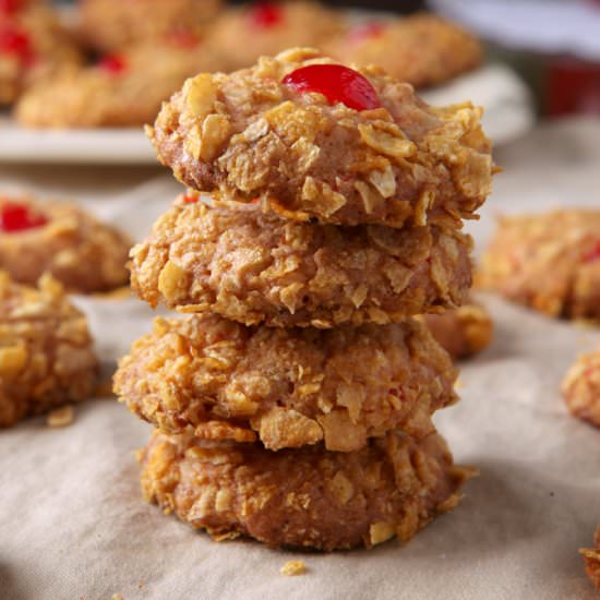 Cherry Winks Cornflake Cookies - Recipe photo by browniebites