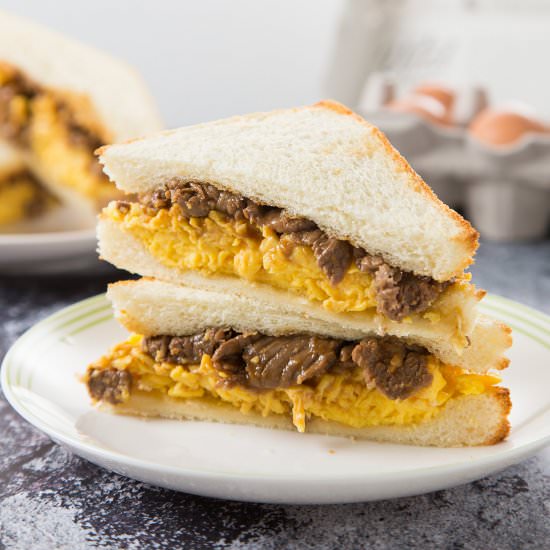 Satay Beef Egg Sandwich - Recipe photo by Lokness