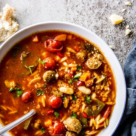 Slow Cooker Tuscan White Bean Soup - Recipe photo by FoodFanatical