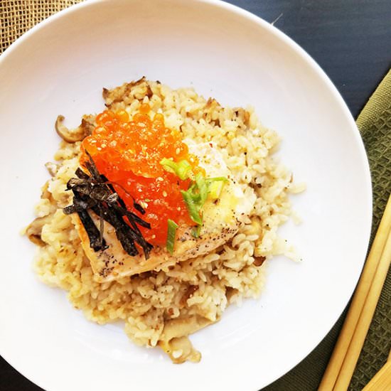 Miso Salmon with Ikura - Recipe photo by cherryonmysundae