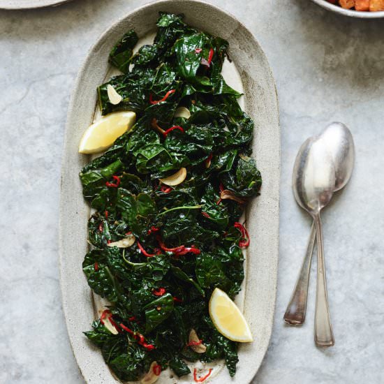 Sauteed Kale with Chiles and Lemon - Recipe photo by gdalkin