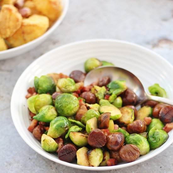 Sprouts with Chestnuts and Bacon - Recipe photo by easypeasyfoodie