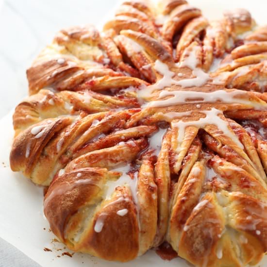 Strawberry Snowflake Bread - Recipe photo by 3ScoopsofSugar