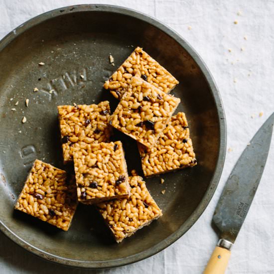 Chai Spice Crispy Bars - Recipe photo by gatheranddine