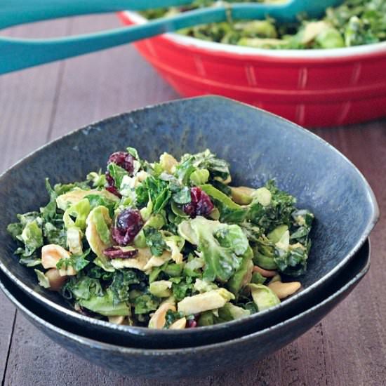 Lemony Brussels and Kale Chiffonade Salad - Recipe photo by spabettie