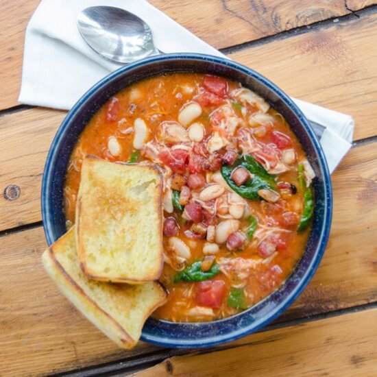 Tuscan Chicken & White Bean Soup - Recipe photo by Blue Jean Chef
