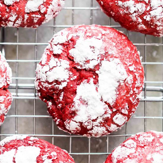 Cakey Red Velvet Crinkle Cookies - Recipe photo by myfoodstory