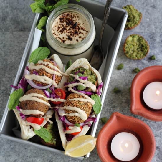 Green Garbanzo Falafel Pita Pockets - Recipe photo by easyfoodsmith