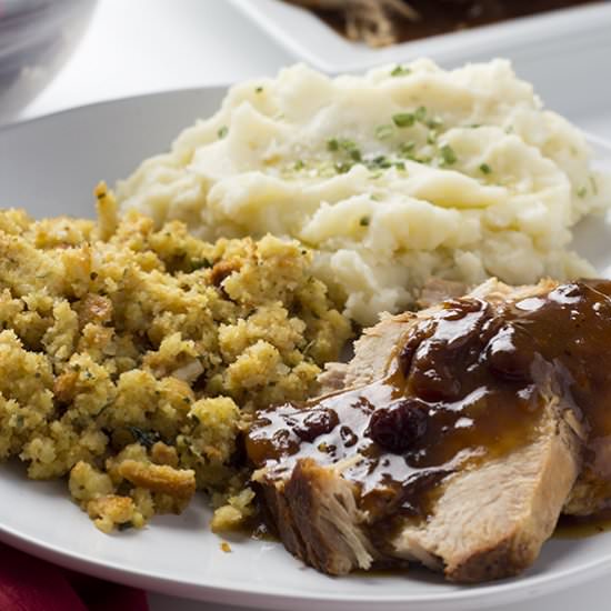 Spiced Cranberry Pork Roast - Recipe photo by MakeAheadMealMom