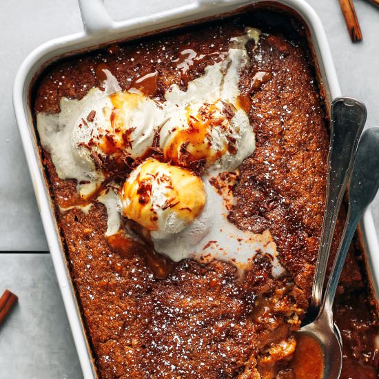 Self-Saucing Banana Pudding Cake - Recipe photo by fullofplants