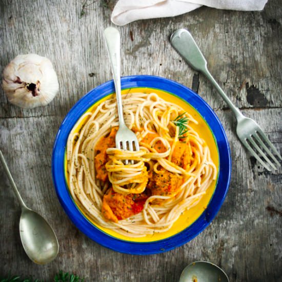 Creamy Carrot Marinara Spaghetti - Recipe photo by rebelskitchen