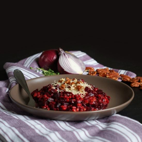 Risotto with groats and red beets - Recipe photo by FitSweet