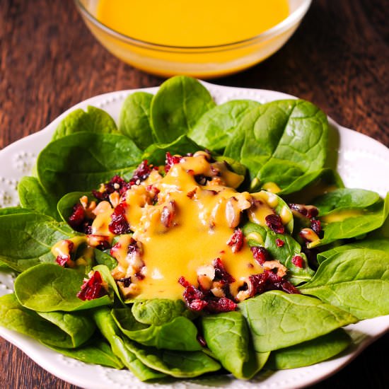 Cranberry Spinach Walnut Salad - Recipe photo by whatsinthepan