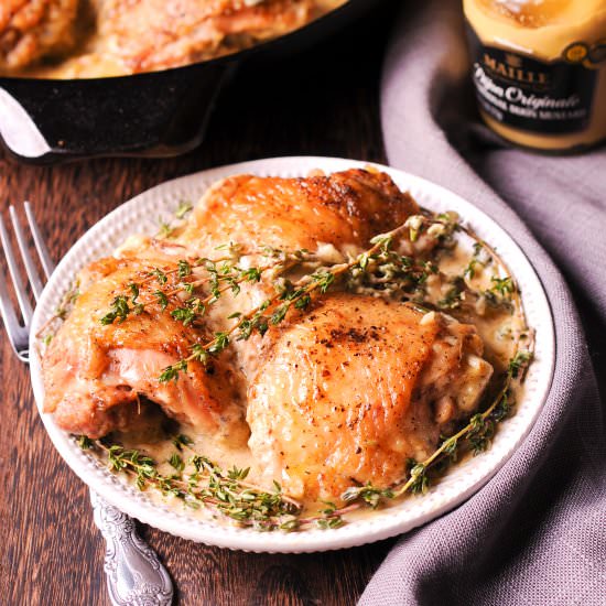 Chicken in Mustard and Wine Sauce - Recipe photo by whatsinthepan
