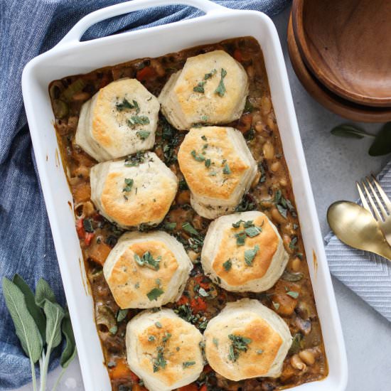 Autumn Vegetable Biscuit Pot Pie - Recipe photo by pumpkinandpb
