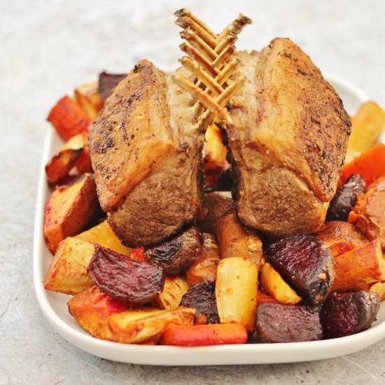 Spiced Rack of Lamb & Roasted Roots - Recipe photo by easypeasyfoodie