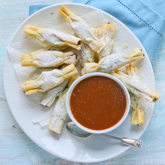 Phyllo crackers with caramel sauce - Recipe photo by vanillafrost4