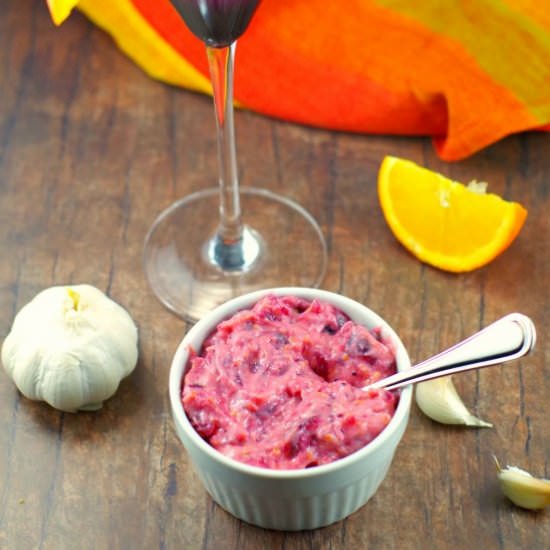 Cosmo Cranberry Aioli - Recipe photo by Food Meanderings