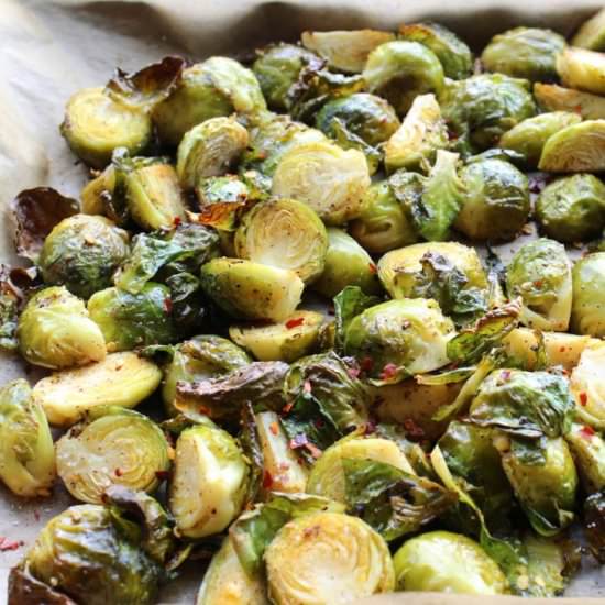 Chili Roasted Brussels Sprouts - Recipe photo by gingerhultin